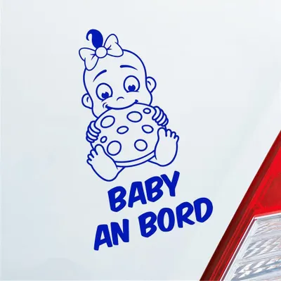 Produktbild von Auto Aufkleber Baby an Bord on Tour Lustig 17x28 cm Dunkelblau Sticker Heckscheibenaufkleber