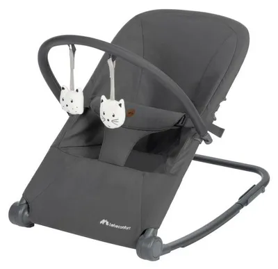 Produktbild von Bebeconfort Aster, Babywippe, 0–2 Jahre, leicht (2,7 kg), ultrakompakt faltbar, verstellbare Rückenlehne, abnehmbarer Spielbogen, 3-Punkt-Gurt, Feststellmodus, Mineral Graphite