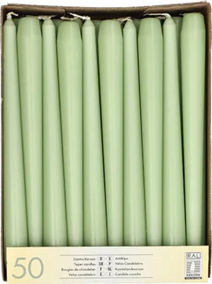 Produktbild von STARPAK Leuchterkerzen 22 mm jadegrün 50er Pack