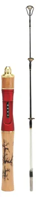 Produktbild von Eisangelrute mit Holzgriff, stabile Konstruktion, leicht und tragbar, Mini-Angelrute für Süßwasser-, Meeres- und Brandungsangeln, klein, 58 cm / 22,8 Zoll