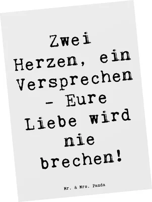 Produktbild von Mr. & Mrs. Panda Postkarte Spruch Standesamtliche Trauung Versprechen - Weiß - Geschenk, Hochzeitstag, Grußkarte, Liebesversprechen, Geschenke, kunstkarte, Hochtzeit