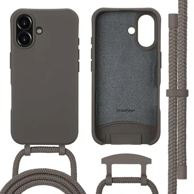 Immagine prodotto di imoshion Cover posteriore colorata con catena rimovibile per cellulare e MagSafe iPhone 16 - Black Coffee