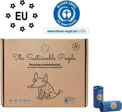 Produktbild von The Sustainable People Recycling Hundekotbeutel, 360 Stück, auslaufsicher, , 23x33 cm