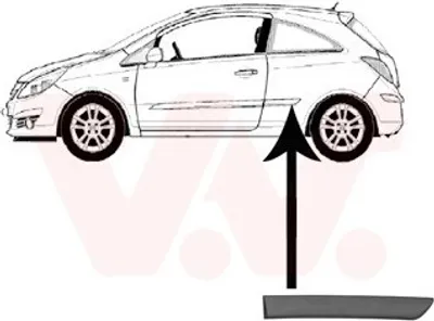 Produktbild von VAN WEZEL Seitenschutzleiste hinten links 3750419 für OPEL Corsa D Schrägheck (S07) Corsa D Kastenwagen (S07)