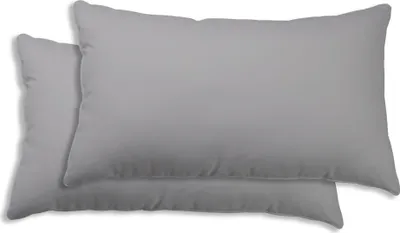 Produktbild von 2er Set Kissenbezug Kissenhülle 40x80 cm silber Uni Kopfkissenbezug Baumwolle