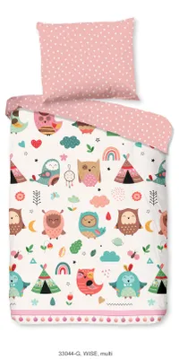 Produktbild von Duvet cover Good Morning 120x150 + 1* 60x70 cm - owls in boho theme