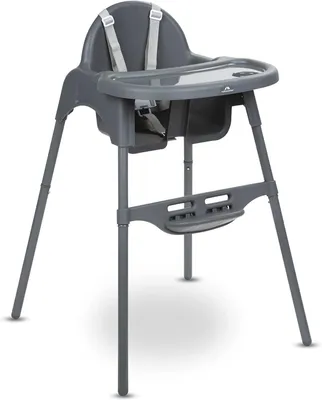 Immagine prodotto di Seggiolino per bambini - Sedia da pranzo per neonati e bambini piccoli - Per mangiare insieme - 2 in 1, regolabile - Adatto dai 6 mesi ai 3 anni - Grigio scuro