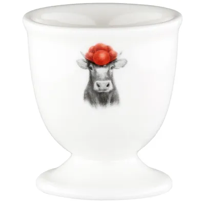 Produktbild von GILDE - 62735 - Eierbecher, 2er Set, Kuh mit Bollenhut, Porzellan, 5,4cm x 5cm