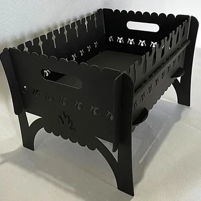 Produktbild von Klappbarer Grill-Mangal aus 2 mm Stahl in Schwarz
