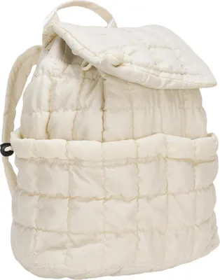 Immagine prodotto di Zaino puffer, grande capacità, borsa trapuntata multifunzionale per trolley, uso quotidiano, viaggi, beige