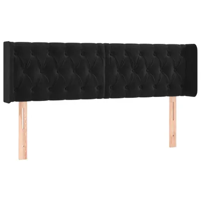 Produktbild von vidaXL Kopfteil mit Ohren Schwarz 147x16x78/88 cm Samt