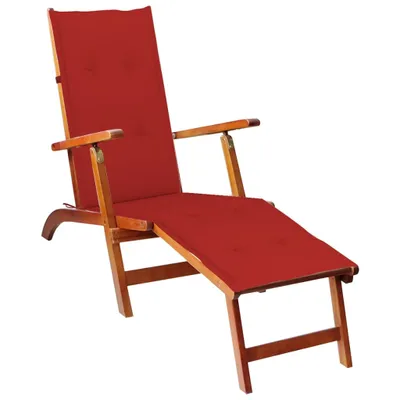 Zdjęcie produktu dla VidaXL 3064020, Taras, Obite siedzisko, Drewno akacjowe, Czerwony, Poliester, 105 cm
