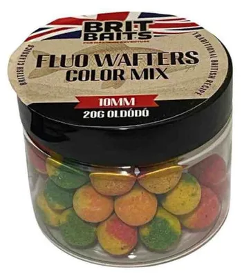 Productafbeelding van BritBaits Color Mix Fluo Wafters, oplosbare boilies, 10 mm