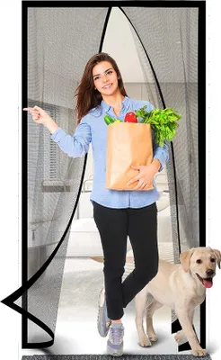 Produktbild von Famanu Insektenabwehr Balkontür - Magnetische Fliegengittertür (90 x 200 cm)