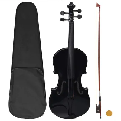 Image de vidaXL Violon set complet avec archet et mentonnière Bois clair 4/4