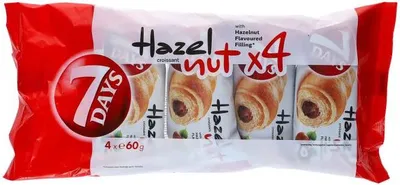 Produktbild von 7Days Croissant Haselnuss 4x60g
