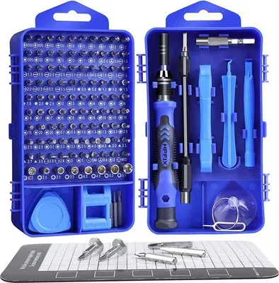 Obrázek produktu pro Profesionální sada na opravy počítačů 122 v 1, sada na opravy elektroniky se šroubováky pro smartphony, notebooky, tablety a fotoaparáty