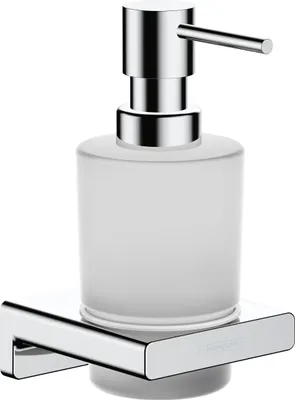A product shot of a soap dispenser on a wall mount.