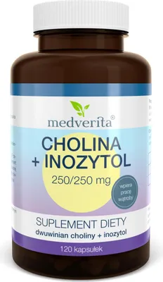 Produktbild von Medverita Cholin + Inositol – Für Gehirn & Stoffwechsel, 120 Kapseln