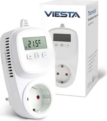 Zdjęcie produktu dla Termostat gniazdkowy TH12 WiFi (230 V/3600 W) – inteligentny, sterowany za pomocą aplikacji, z 7-dniowym programem, ochroną przed zamarzaniem i pamięcią EEPROM