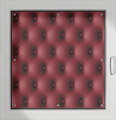 Produktbild von Wallario Lichtschutzbild, Dekorativer Sichtschutz Sonnenschutz 96 x 93 cm mit Motiv: Rote Ledertür - Verdunklung ohne Bohren