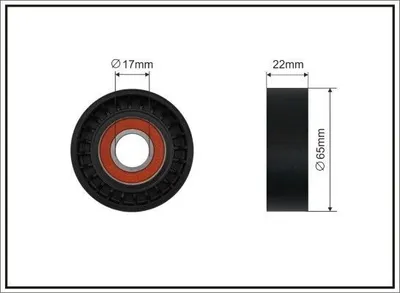 Produktbild von CAFFARO 382-00 Spannrolle Keilrippenriemen 65mm für AUDI A3 Sportback (8PA) A3 Sportback (8VA, 8VF) Q3 (8UB, 8UG) TT Coupe (8J3) für VW Jetta Mk5 (1K)