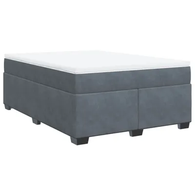 Imagen del producto de Cama con somier y colchón de la marca vidaXL, color gris oscuro, 140x200 cm, tapizada en terciopelo