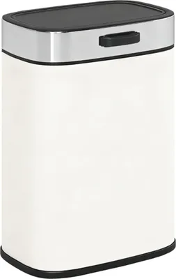 Immagine prodotto di cestino per rifiuti da 5 litri, a libera installazione o sospeso, in acciaio inox, bianco crema,