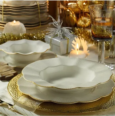 Produktbild von Hermia Concept, MLN24Y2694R520, serwis obiadowy, serwis obiadowy (24 szt.), kremowy, porcelana, 22 x 22 x 2 cm