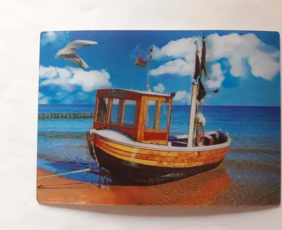 Produktbild von 3 D Ansichtskarte Fischerboot, Insel Usedom, Postkarte Wackelkarte Hologrammkarte Boote