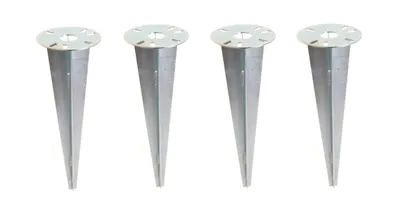 Produktbild von Erdspieß für Gartenlampe Einschlaghülse für Außenleuchte Bodenanker feuerverzink 30 cm/ Ø11,5 cm - 4 Stk.