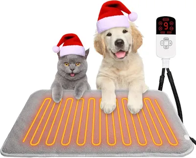 Immagine prodotto di Cuscino riscaldante per cani e gatti, dimensioni 60 x 90 cm, temperatura regolabile da 20°C a 55°C, con 4 impostazioni timer, ideale per animali domestici