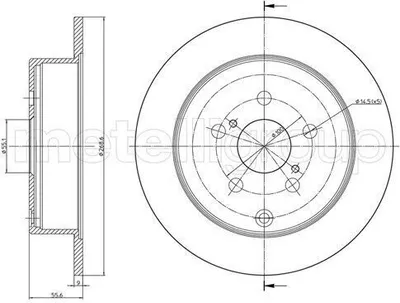 Produktbild von 2x METELLI Bremsscheibe 23-1063C für TOYOTA PRIUS Liftback (NHW20_) 56 0mm