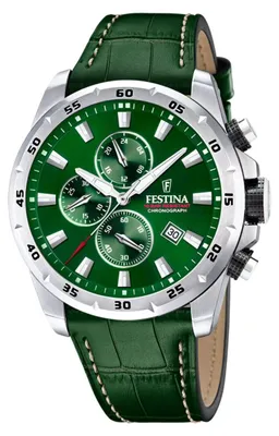 Produktbild von Festina Herren Uhr Elegant Leder Armbanduhr grün UF20692/3