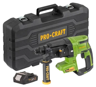 Produktbild von Procraft PHA40bb-c Akku Bohrhammer 20 V 2,6 J SDS plus Brushless + 1x Akku 2,0 Ah + Koffer - ohne Ladegerät