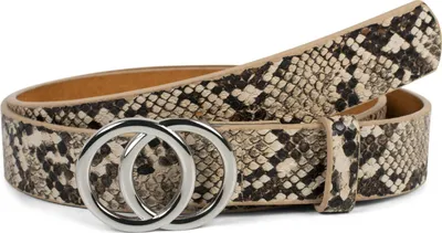 Produktbild von styleBREAKER Damen Gürtel mit Schlangen Muster und Ringschnalle, Hüftgürtel, Taillengürtel 03010094