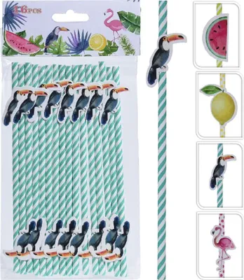 Produktbild von Einfache Papierstrohhalme mit Figur