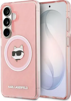 Produktbild von KARL LAGERFELD Hülle passend für SAMSUNG S26 KLHMS26SHMKBCHOP (Magnetic IML Repeated Logo und Choupette) pink