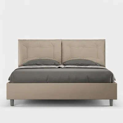 Produktbild von Doppelbett 160x190 mit Bettkasten und Kopfteilkissen Annalisa M - Beige