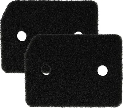 Two black foam filters are shown against a white background.