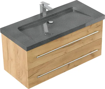Produktbild von Badmöbel Granit G654 YAMO 100 cm 1 Hahnloch SoftClose in versch. Ausführungen