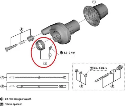 Image de SHIMANO Klemmschelle NEXUS pour SL-C6001-8, diamètre 22,2 mm - fixation sécurisée du levier de vitesses...