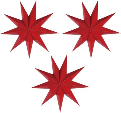 Image de Étoile de Noël en papier, poinsettia, 30 cm, lot de 3, décoration de Noël pour l'Avent