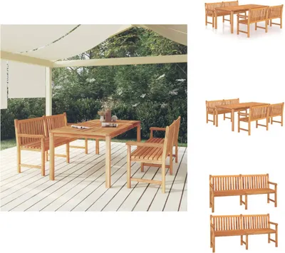 Produktbild von vidaXL 3-tlg. Garten-Essgruppe Massivholz Teak -  Gartenmöbel-Sets
