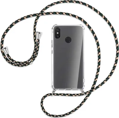 Produktbild von Handykette Backcover-Schutzhülle mit Band (Metall silberfarben) für Xiaomi Mi Max 3 - camouflage