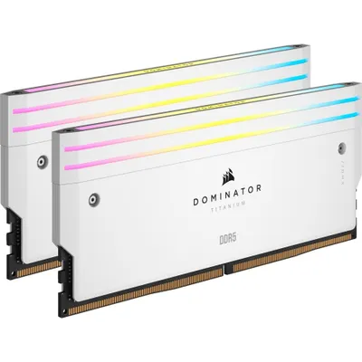 Obrázek produktu pro Corsair DDR5 - 96GB - 6600 - CL - 32 (2x 48 GB) dual kit (bílá, CMP96GX5M2B6600C32W, Dominator Titanium, INTEL XMP)