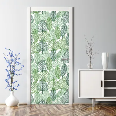 Produktbild von Dekorative Türposter Klebefolie selbstklebend Wandaufkleber  Waldblätter Grüne 77 x 200 cm