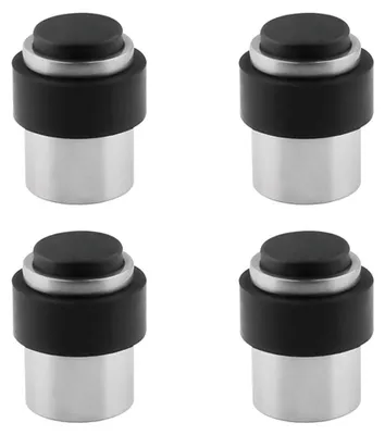 Türstopper 4er-Pack Edelstahl Ø24 mm mit schwarzem Gummi