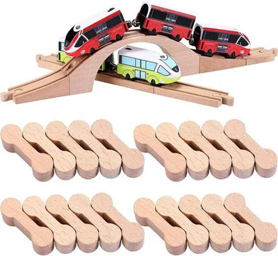 Produktbild von Holzschienen-Verbindungssatz mit 20 Teilen - Holz-Hundeknochen-Track-Adapter