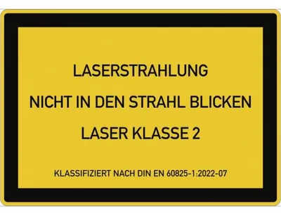 Produktbild von Dreifke® Aufkleber LASER KLASSE 2 DIN 60825-1, Textschild, Folie, 200x140 mm